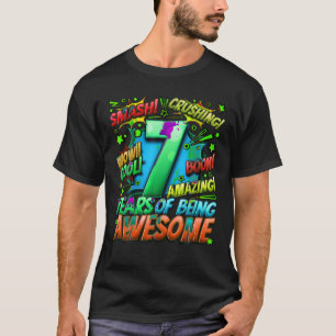 T-shirt 7e Anniversaire Comic Style stupéfiant depuis 2016