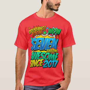 T-shirt 7e anniversaire de style de bande dessinée Incroya