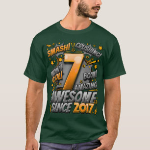 T-shirt 7e anniversaire de style de bande dessinée Incroya