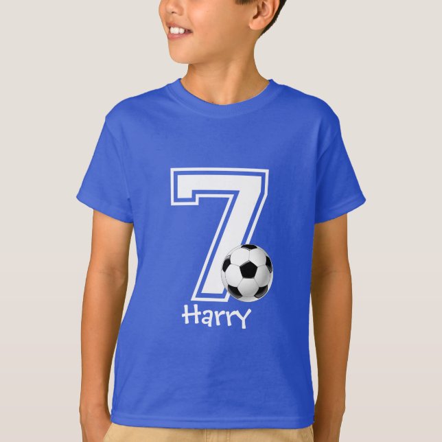 T-shirt 7e anniversaire garçon soccer personnalisé-2 (Devant)