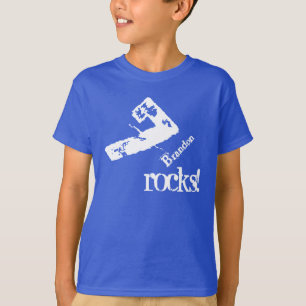 T-shirt 7e anniversaire Gift Blue and White Number on Slan