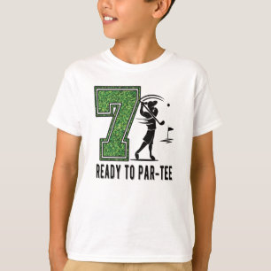 T-shirt 7e anniversaire Gift Golf Player 7 année Vieux gar