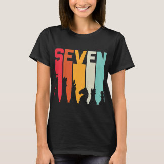T-shirt 7e anniversaire Joueur d'échecs Retro Jeu de plate