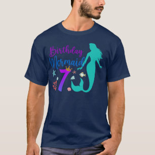 T-shirt 7e anniversaire Sirène Océan 7 ans Ancien Bda magi