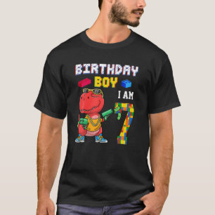 T-shirt 7E Anniversaire T Rex Dons Bâtiment D'Édifice De 7