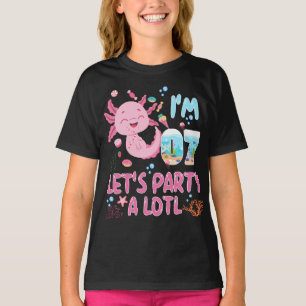 T-shirt 7e Je suis 7 Anniversaire fille Axolotl Lover cade