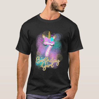 T-shirt 7e Unicorn Anniversaire fille t shirt sept ans