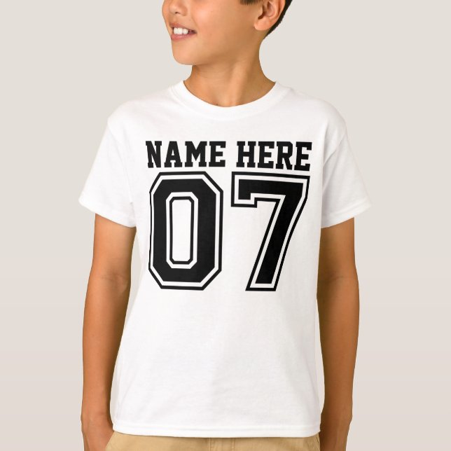 T-shirt 7ème Anniversaire (le nom de l'enfant (Devant)