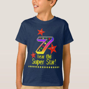 T-shirt 7ème chemise d'anniversaire d'étoile superbe pour