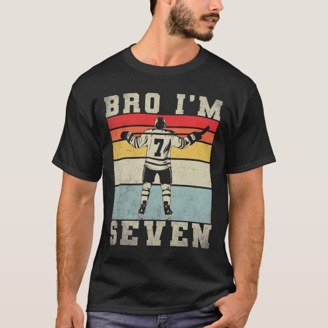 T-shirt 7th Birthday Ice Hockey Boy 7 Year Old Hockey Play (Devant)