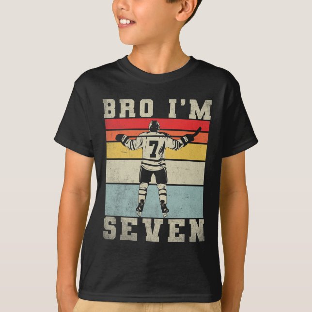 T-shirt 7th Birthday Ice Hockey Boy 7 Year Old Hockey Play (Devant)