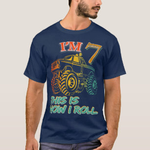 T-shirt 7th Birthday Toxits I'm 7 This Is How I Roll Monst