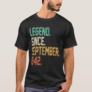 T-shirt 80 ans 80e anniversaire Légende depuis septembre