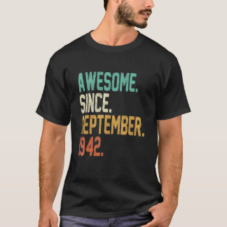 T-shirt 80 Ans Awesome Depuis Septembre 1942 80th Bi