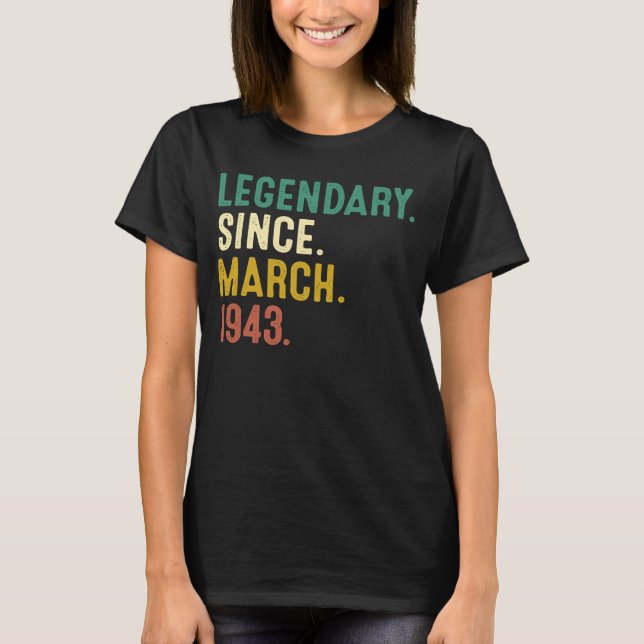 T-shirt 80 ans de légende depuis mars 1943 80e anniversair (Devant)