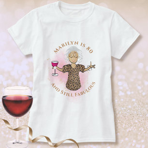 T-shirt 80 ans et fabuleuse femme de dessin animé annivers