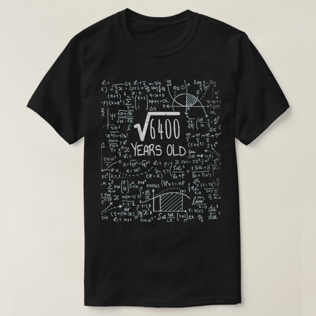 T-shirt 80 Ans Math Anniversaire 80e Anniversaire Carré Ro (Design devant)