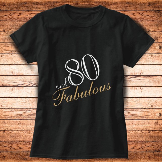 T-shirt 80 et fabuleux Elegant White Script Anniversaire (Créateur téléchargé)
