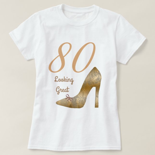 T-shirt 80 et l'air grande haute hauteur Bow en cuivre  (Design devant)