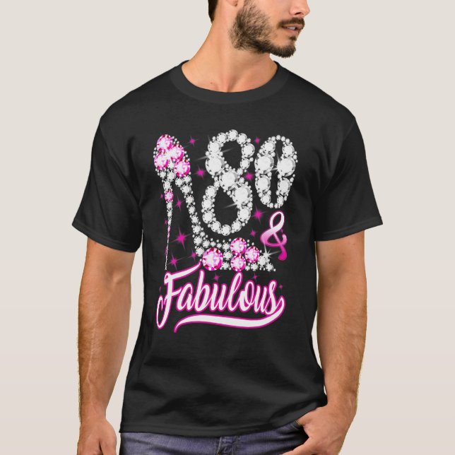 T-shirt 80 & Fabuleux 80e anniversaire Funny Pink Diamond  (Devant)