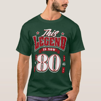 T-shirt 80e anniversaire 1945 légende 80 ans rétro