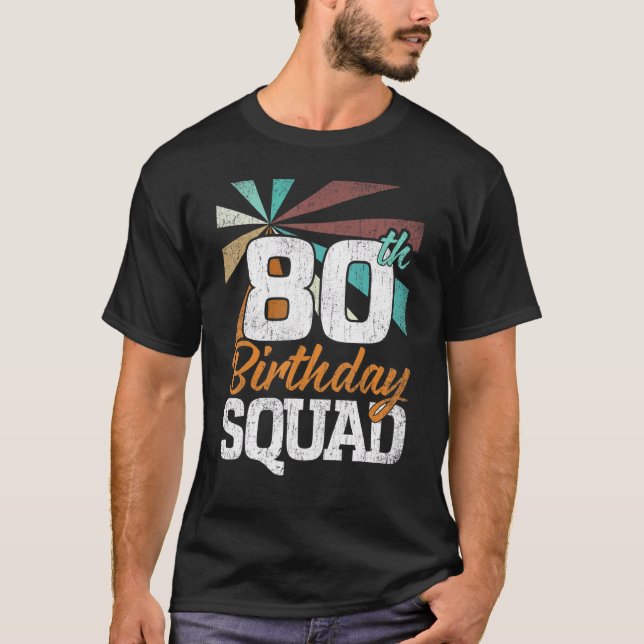 T-shirt 80e anniversaire de la Squad Retro Men Women 80 Ye (Devant)