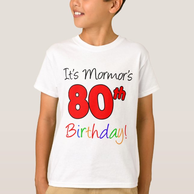T-shirt 80e anniversaire de Mormor (Devant)