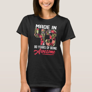 T-shirt 80e anniversaire fille pour hommes femmes fait en