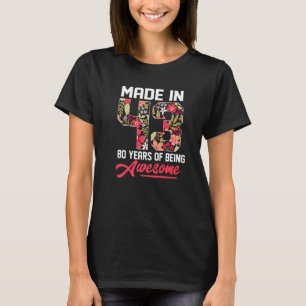 T-shirt 80e anniversaire fille pour hommes femmes fait en 