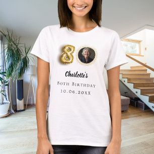 T-shirt 80e anniversaire or photo