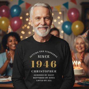 T-shirt 80e anniversaire personnalisé 1946 Ajouter un nom