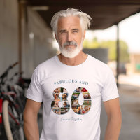 80e anniversaire Photo Collage élégant et intempor