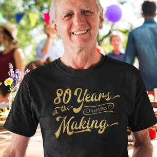 T-shirt 80e anniversaire Retro 80 ans dans la fabrication