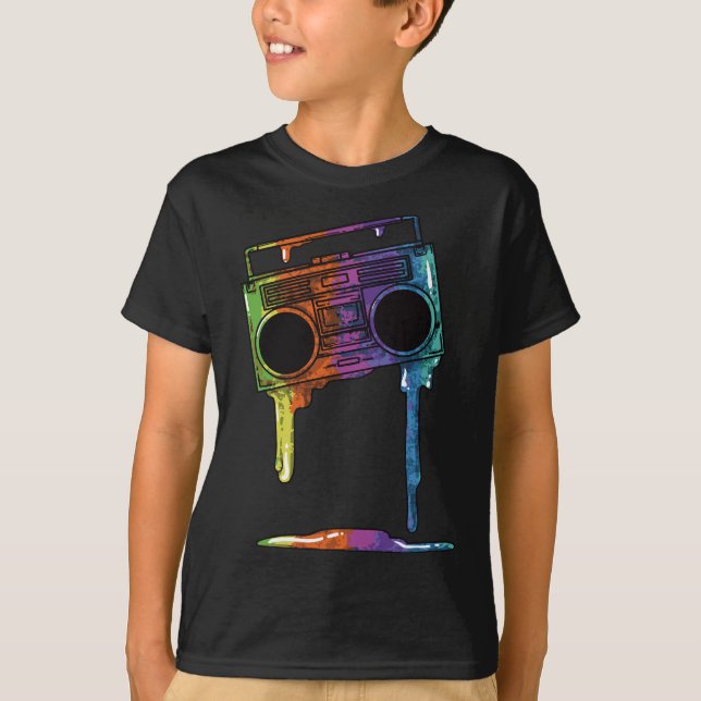 T-shirt 80s & 90s Old School Boombox Music hip hop rap (Devant)