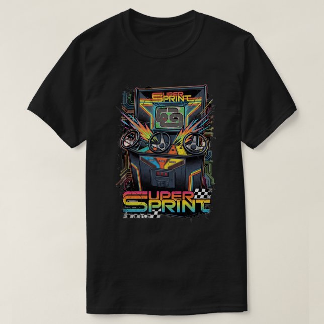 T-Shirt 80s Arcade Super Sprint (Design devant)