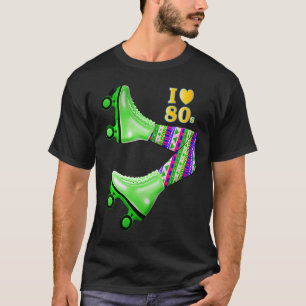T-shirt 80s I Love 80s Roller Patins Colorful