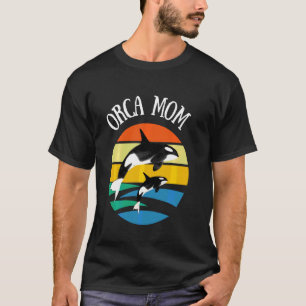 T-shirt 80s Orca Maman Retro Vintage Sunset Long Manche