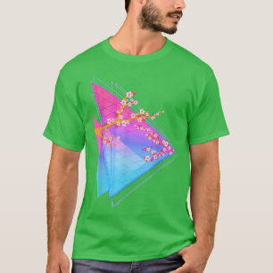 T-shirt 80s Sakura Japon Fleur Vaporwave Synthwave Cerise