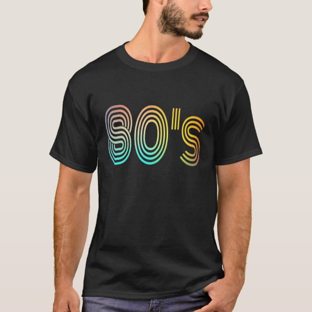 T-shirt 80s tenue pour 80s Costume de carnaval de fête (Devant)