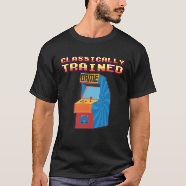 T-shirt 80S Video Games Arcade retro Classically Trained g (Devant)