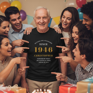 T-shirt 80th Birthday Born 1941 Black Ajouter votre nom Am