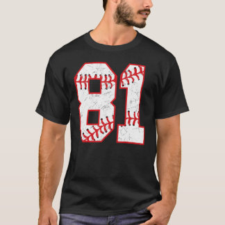 T-shirt 81 Anniversaire de baseball Thème Fête Anniversair