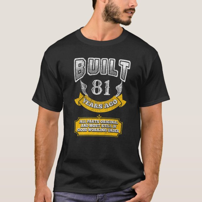 T-shirt 81e Anniversaire tenue B Jour Dire âge 81 ans Plai (Devant)