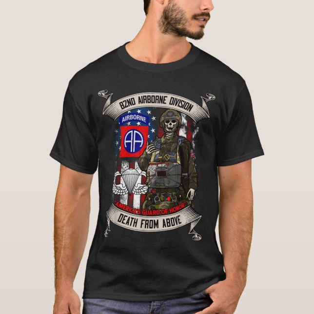 T-shirt 82nd Airborne Di Paratrooper Fort Bragg Jump Wings (Devant)