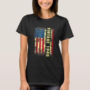 T-shirt 83 Year Old  Vintage 1940 American Flag 83rd Birth