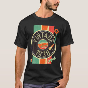 T-shirt 84 Anniversaire Homme 1938 Février Vinyl Turntabl
