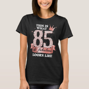 T-shirt 85 & Fabulous I Black Peach Party Group Candid Pho