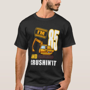 T-shirt 85E Anniversaire Véhicules Excavateur De Construct