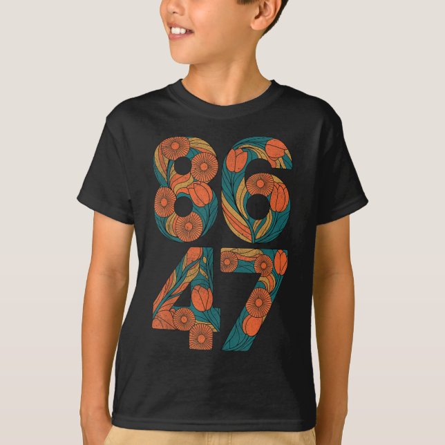 T-shirt 8647 Anti Trump Floral Democrat Président libéral (Devant)