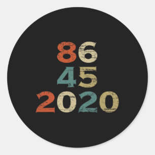 T Shirt 86 45 2020 Funny Anti-trump Biden Harris Classic Round Sticker